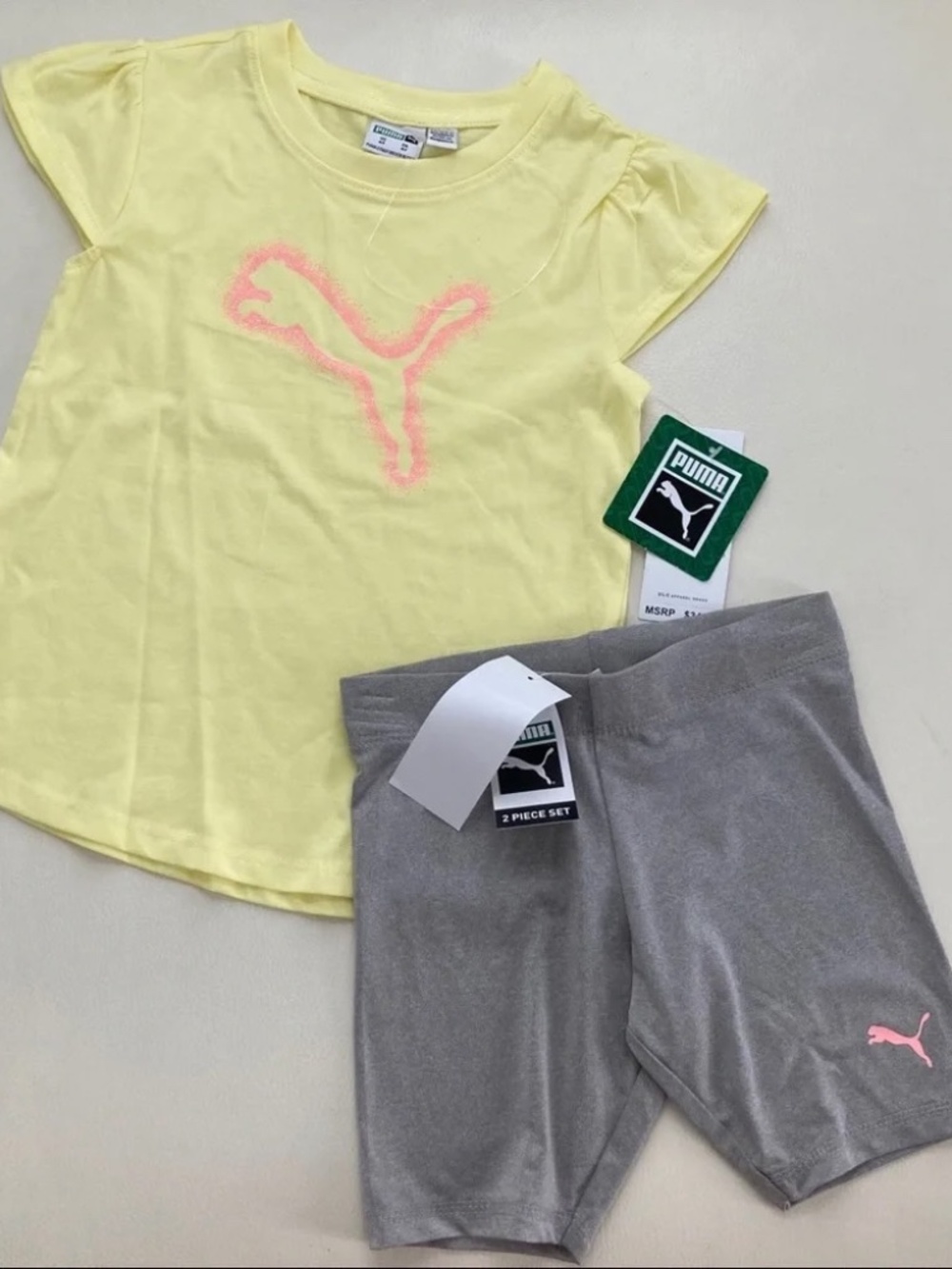 Puma sparkly pink leggings set 2236